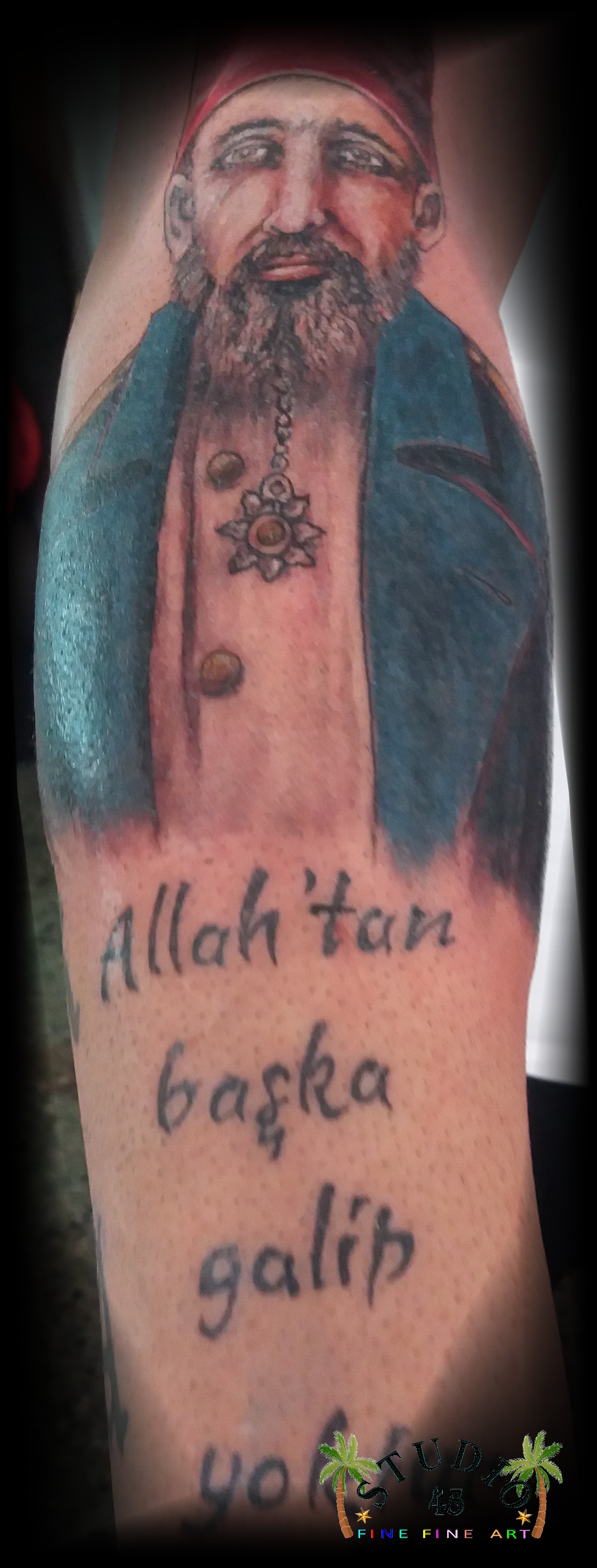 Allah tan Porträt Unterarm Tattoo Recklinghausen STUDIO 45